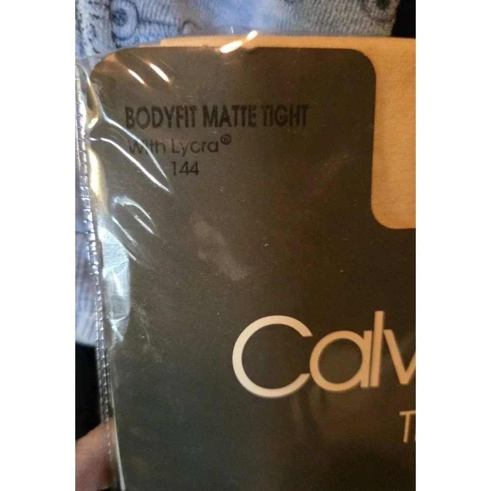 Calvin Klein VTG Bodyfit Matte Tights With Lycra Size A Ivory New‎ In Package